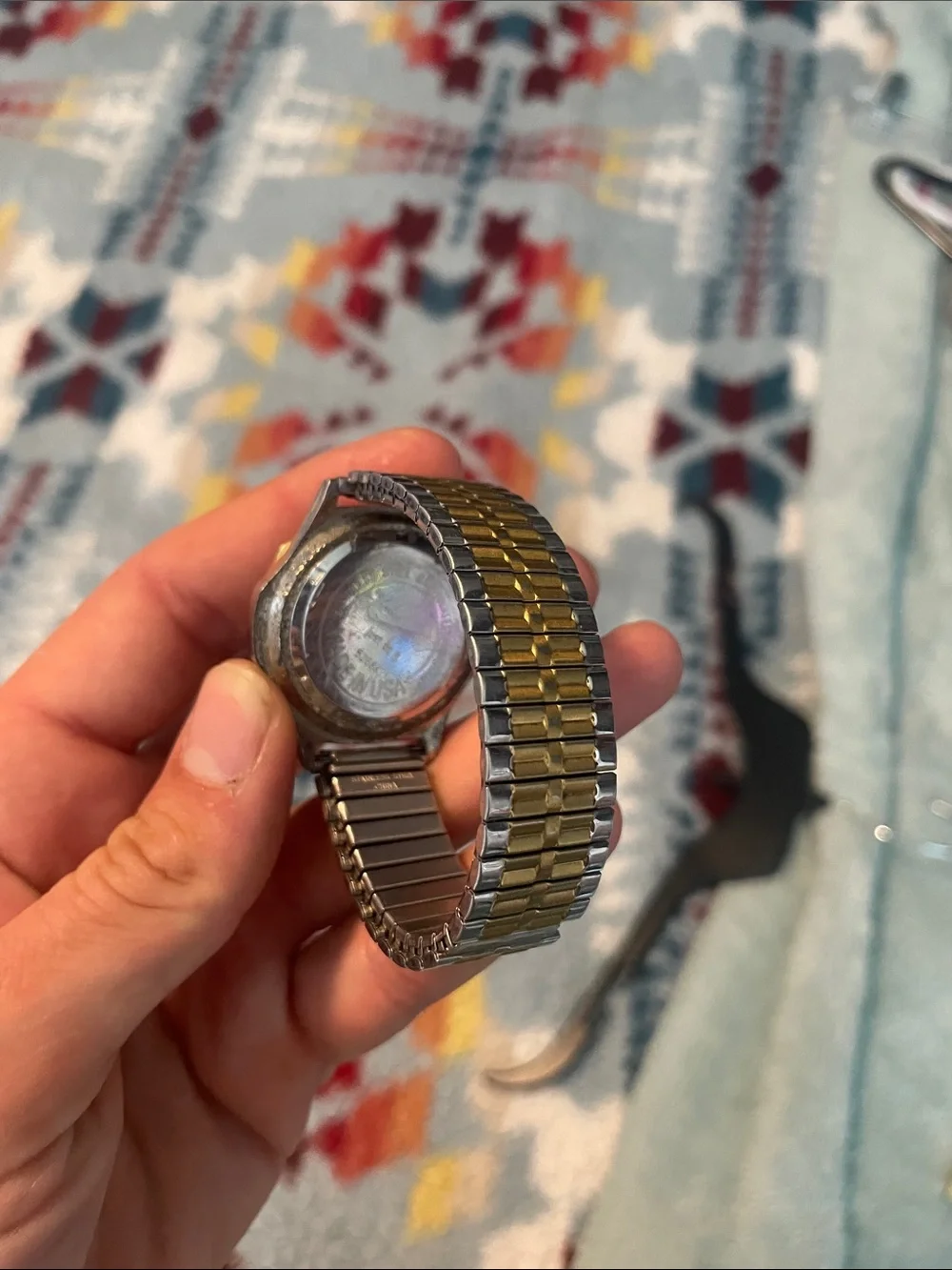 Nike Two-Tone Wristwatch with Purple Dial